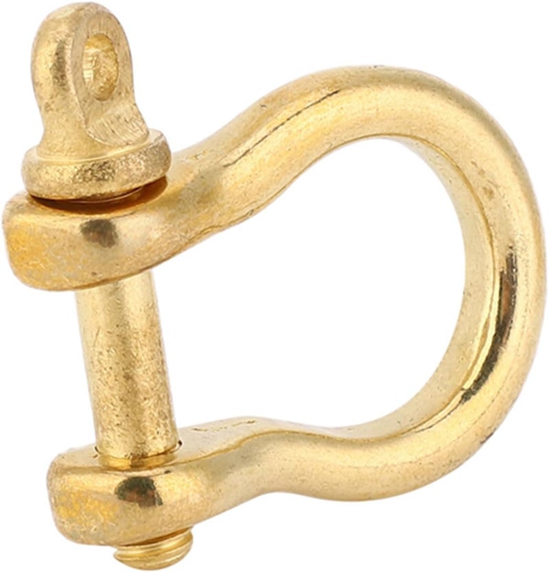 Kodrily 2Pcs Brass D Ring Shackles, 0.39in Key Shackle, Golden Anchor Shackle Fob, U Type Screw in Shackle, Portable Mini Shackle Horseshoe Clasp for Key Ring Hook Buckle, 10mm - Image 5